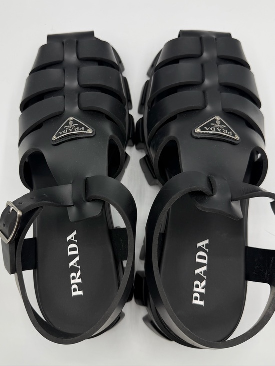 Prada Shoes - NIB Prada Black Rubber Ultralight Monolith Platform Chunky Strap Sandals EU 41